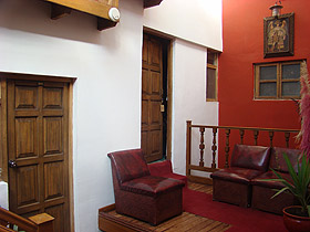 chodba před naším pokojem v hotelu v Cuzcu